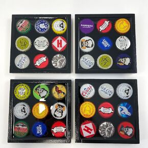 x4 - Handmade Bottle Cap Coasters Cast in Epoxy
