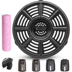 Air fryer Accessories for Ninja AF101 AF161 AF150 Air Fryer, 8.2'' Round Food Grade Air Fryer Grill Pan Grill Plate Crisper Plate Replacement Parts Tray Rack Compatible Ninja Foodie Pressure Cooker