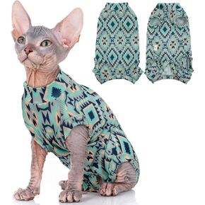 تي شيرت قطني صيفي قابل للتنفس من Sphynx بدون شعر للقطط، تي شيرت للقطط بأكمام، بذلة بيجامة للقطط، ملابس للارتداء اليومي للقطط قابلة للتنفس
