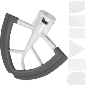 Flex Edge Beater for KitchenAid, 4.5-5 Qt Tilt-Head Stand Mixer Attachments, Flat Beater Paddle with Flexible Silicone Edges Bowl Scraper