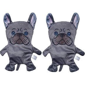 French Bulldog Crinkle Squeaker Toys 2 Pack for Dogs or other Small Pets