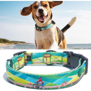Collar for Dogs, Quality Basic Daily Collar, Cute Collar for Small and Medium Dogs, Adjustable Length and Quick Release Buckle, 18-26 inches