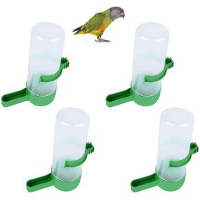 4 Pcs Bird Water Feeders Automatic Bird Drinkers Hanging Bird Water Dispensers for Cage Budgie Cockatiel Canary Lovebirds and Small and Medium Parrots