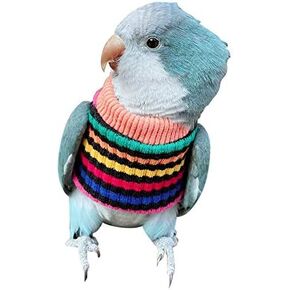 HEZHUO Parrot Bird Supplies, Light Flying Clothes, Warm and Comfortable, Tiger Skin, Green Cheek Parrot, Little Sun Parrot, Monk Parrot, Starling, mynah, Senegal Parrot, Mini Macaw Sweater (L)