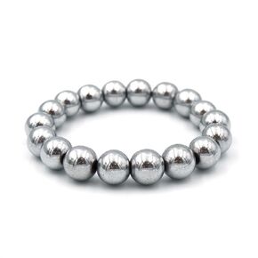 Hematite Bracelet Men and Women –10 mm Beaded Bracelet – One Size Fits All Crystal Vibe Bracelet for Spiritual Healing, Positive Energy – Handmade Chakra Bracelets with Natural Gemstones