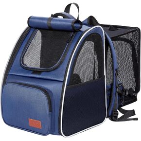 Cat Carrier Backpacks Expandable Cat Backpacks for Carrying Cats Up to 20 Lb, Grey L