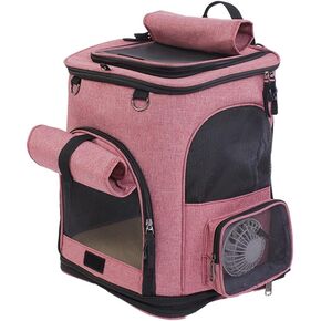 Falytemow Cat Carrier Backpack with Wheels Small Pet Carrying Bag with Breathable Mesh and Fan Collapsible Waterproof Cat Case for Hiking Camping Travel