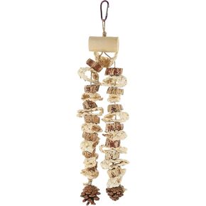 Bird Parrot Toys Natural Wood Chewing Toy with Pinecone Bird Cage Bite Toy for Small Parakeets Cockatiels Conures Finches Budgie Parrots Love Birds