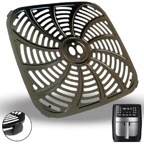 Square Air Fryer Crisper Plate for 8QT Gourmia GAF826 Air Fryers, Premium Nonstick Air Fryer Grill Plate Pan Rack Tray Insert Grate Grid Shelf for Gourmia 8QT Air Fryers, Dishwasher Safe