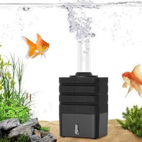 Aquarium Bio Sponge Filter Kit, Super-Quiet Submersible Fish Tank Foam Filter with 1 Spare Sponge and Full Accessories, Suits Tanks Within 20 Gallon (S Kit/2 Pack)