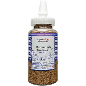 Community Fish Food Small Granules 3.17 oz, High Protein Slow Sinking Small Sized Granules