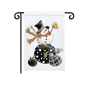 Outdoor Christmas Garden House Flags | Decorative Ourdoor Flags | XMAS outside decorations | Single Sided Large Print | Holiday Mini Sign | Does Not Include Pole