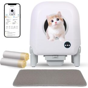 Automatic Cat Litter Box - Self Cleaning Litter Box with Health Monitoring Technology, Remote App Control, Odor Removal&Anti-Pinch in Saudi Arabia