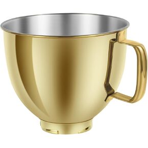 5 QT Stainless Steel Mixer Bowl Compatible with KitchenAid Artisan&Classic Series 4.5-5QT Tilt-Head Mixers K45 KSM70 KSM150 etc. Replacment for KitchenAid Mixer Bowl(Heavy Duty Radiant Gold)