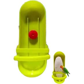 Bird Feeding Cup Rack Plastic Cuttlebone Holder Bird Cage Storage Bowl Stand Parrot Food Holder for Budgies Parakeet Cockatiel Conure Lovebird Color Randomly, Pack of 1(without Cuttlebone)