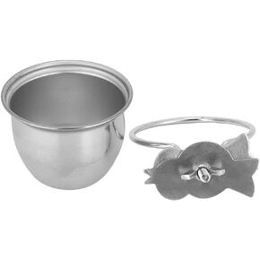SYH&AQYE Stainless Steel Bird Food Water Coop Cup, Bird Feeding Dish Feeder with Clamp Holder Bird Cage Feeder Set for Macaw African Greys Budgies(8.5cm)