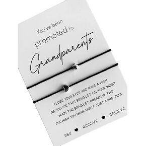 Promoted to grandparents gifts | Grandma and Grandpa to be wish bracelets | Pregnancy announcement gifts | Gift for nana and papa to be in Saudi Arabia