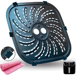 8QT Air Fryer Grill Plate for PowerXL Vortex Pro Air Fryer Plus, Upgraded Nonstick Air Fryer Grill Pan Insert Rack Crisper Tray Plate Grate Grid Shelf for PowerXL 8QT Air Fryers, Dishwasher Safe