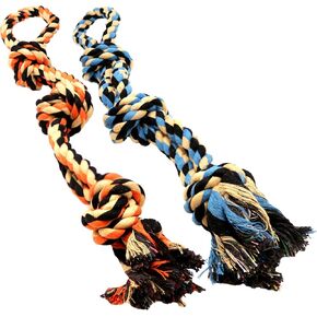 BK PRODUCTS LLC Dog Toys for Aggressive Chewers - Set of 2 Heavy Duty XL Dog Rope Toy for Large Breed Puppy - Medium and Large Dogs for Chewing, Teething, Tug of War