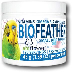 BIOFeather™ Feather Growth Dietary Supplement for Parrots, All-Natural Bird Formula (120 Servings)