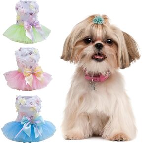 PetnBeyond Dog Princess Dress Perfect for Small Dogs - Enchanting Tiered Layer Tutu Pet Apparel for Birthdays Celebrations - Cute Tulle Dog Dresses Costume Suitable Cats and Puppy (Medium, Green)