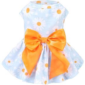PUPTECK Classic Plaid Dog Dress Cute Puppy Clothes Outfit Small