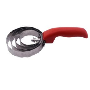 RUIAN Curry Comb Reversible Stainless Steel Curry Comb with Soft Touch Grip, Red