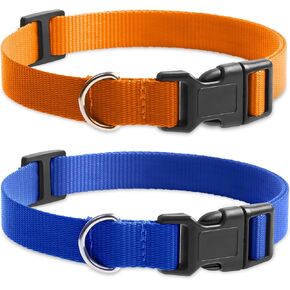 Modern Stylish Ecollar Replacement Strap, 3/4" Nylon Replacement Collar for Shock Collar with Quick Release Buckle, Adjustable Shock Collar Replacement Strap for Small Medium Large Dogs(Orange & Blue)