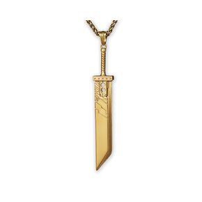 Extra Large Fantasy RPG VII Remake Cloud Buster Sword Pendant Necklace (Stainless Steel)