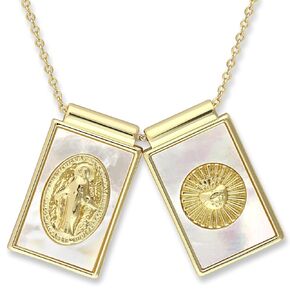 Scapulars Catholic Necklace - Miraculous Medal Necklace for Women - Miraculous Medals Catholic - Virgin Mary Necklace - Escapularios Catolicos - Sacred Heart Necklace - Medalla De La Virgen Milagrosa