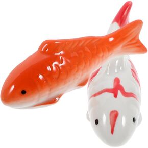 Toddmomy Ceramic Floating Fish - 2pcs Aquarium Goldfish Koi Fish - Floatable Fish Figurines - Realistic Fish Tank Fish- Tea Pet Decor - for Fairy Garden - Pond - Underwater