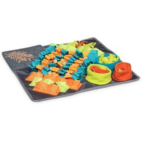 Messy Mutts Square 16" x 16" Forage Mat and Lick Mat with Non Slip Suction Cups | Stimulating Sniffing Interactive Puzzle for Dogs | Silicone Triangle Licking Mat