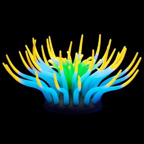 Fish Tank Decorations Fluorescent Anemone Flower Aquarium Decorations Aquatic Plants Betta Fish Tank Decor Silicone Ornament with Glowing Effect for Fish Tank Landscape Decoration(O)