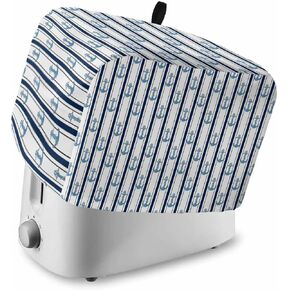 Nautical Anchor 2 Slice Toaster Cover Small Appliance Cover Toaster Dustproof Fingerprint Protectors Machine Washable, Black White Geometric Stripes Rope