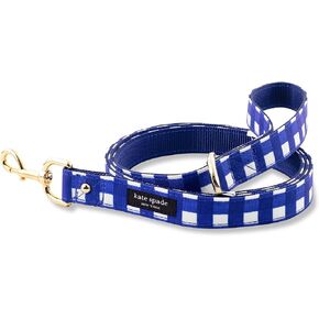 Kate Spade New York 6ft Dog Leash, Heavy Duty Leash for Female or Male Dogs, Cute Pet Leash with Gold Metal Hardware, Long Dog Lead for Medium and Large Breeds (Navy Gingham)