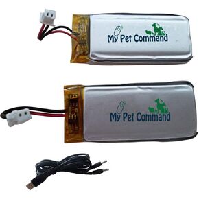 My Pet Command Replacement rechargeable lithium Batteries and Dual USB Charging Cable for Dog Training and Fence Collars using remotes starting with DT and DF Model numbers