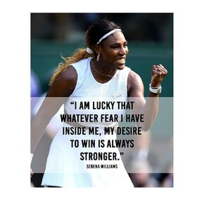 Strong Desire To Win - Motivational Wall Art, Inspirational Wall Art Print, Serena Williams Quotes & Photo Print, Perfect Sports Wall Art for Home, Office, & Gym Wall Décor. Unframed - 8 x 10"