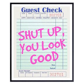 Pink Cute Bathroom Accessories for Women - Funny Bathroom Decor - Trendy Aesthetic Encouraging Wall Decor - Bathroom Wall Art Decor - Bathroom Decoration - Chic Bedroom Decor for Women - Funky Decor