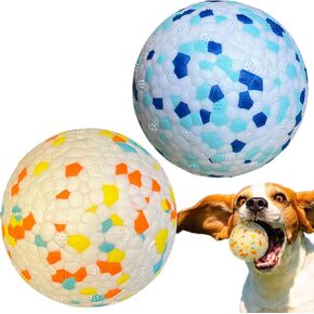 Upgraded Indestructible Dog Toy Balls Durable Tennis Balls for Aggressive Chewers - Interactive Fetch and Water Play Perfect for Medium to Large Dogs (3", Blue+orange+green (3 pieces))