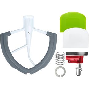 Flex Edge Beater For KitchenAid 5.5-6 Qt Bowl-Lift Stand Mixer With 2 Pcs Dough Scraper, Kitchen Aid Paddle With Flexible Silicone Edges Scraper, Kitchen Aid Accessories And Attachments