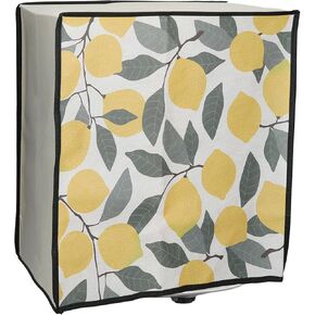 kwmobile Cover Compatible with TM6 - Plastic Case for Kitchen Mixer - Yellow/Green/Beige Lemons