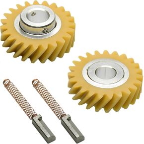 W10112253 Mixer Worm Gear W10380496 Carbon Brushes(4 Pcs) Replacement for Whirlpool and KitchenAid Stand Mixer Worm Gear Replace Parts 4162897, 4169830,AP4295669