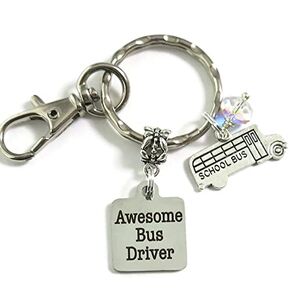 SCHOOL BUS DRIVER Appreciation Gift, Awesome Bus Driver Keychain Gift Ideas, School Bus Driver Teacher Quote Keychain, School Bus Charm Keychain Gift, Bus Driver Gifts