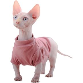 DUOMASUMI Sphynx Cat Vest Autumn Winter Devon Rex Cat Velvet Four-legged Clothes Warmth Elasticity Hairless Cat Clothes (X-Small)