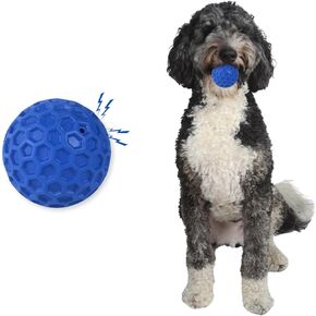 Doug's Dog Supplies Honeycomb Squeaky Ball, Dog Balls, Squeaky Balls for Dogs, Rubber Dog Ball for Medium to Large Dogs (Pink, 1)