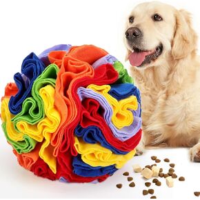 Extra Large Interactive Foraging Ball for Dogs 12 Inch Jumbo Snuffle Puzzle Toy Giant Colorful Snuffle Ball Breed for Dogs Training Mental Physical Stress Relief (Rainbow Color)