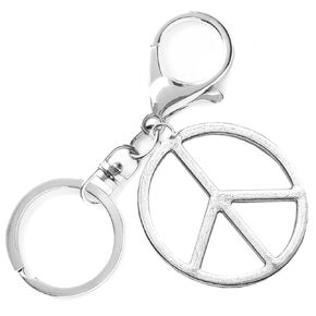 Peace Sign Keychain - Large Peace Medallion Charm - Swivel Keyring and Clip - Handmade by Green Acorn Kitchen