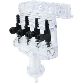 2-Way Aquarium Air Check Flow Control Switch Gang Valve, Aquarium Accessories for Splitter, Tank, Pump(Clear, Black)