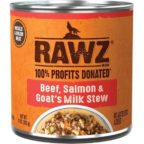 Rawz STEW -Goat's Milk Dog Food, 10 Ounce Cans (Chicken/Beef & Goats Milk) Case of 12 Cans