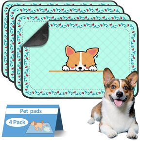 Bestio Washable Pee Pads for Dogs,35'' x 22" Reusable Puppy Pads with Heavy Absorbent, Leak-Proof,Non-Slip for Pet Training,Reusable Incontinence Pads for Kids, Adults,Elderly, and Pets (4 Pack)